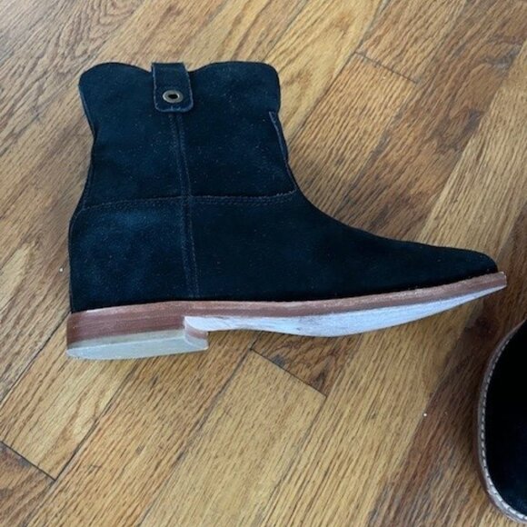 Cole Haan Zillie Black Western Suede Booties Stacked Block Heel Women’s Size 7.5 - Picture 7 of 13